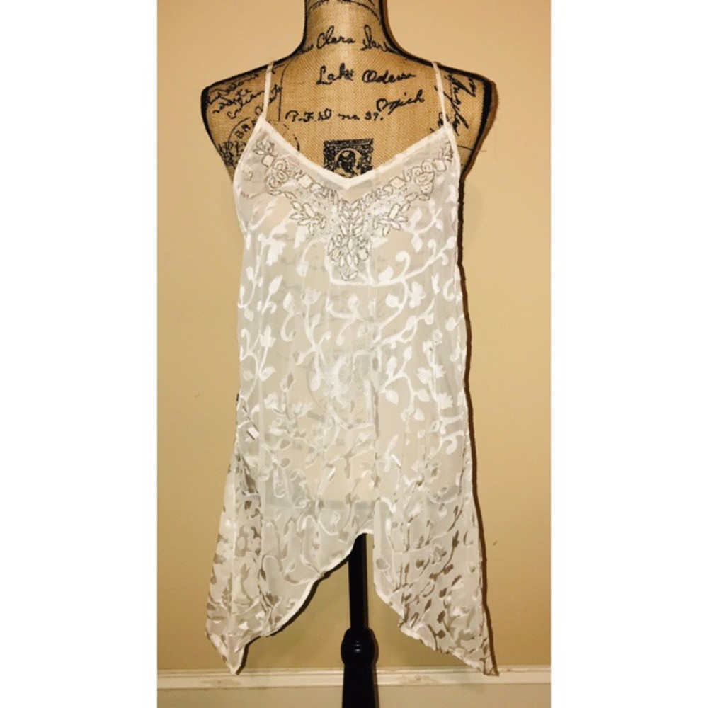 Sheer Boutique white strap tank